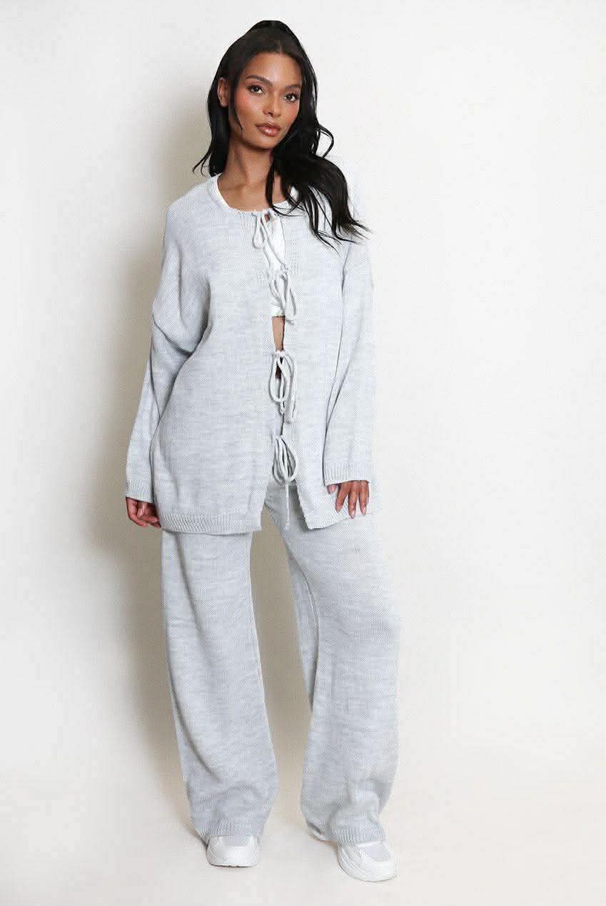 Grey Tie Front Co-ord
