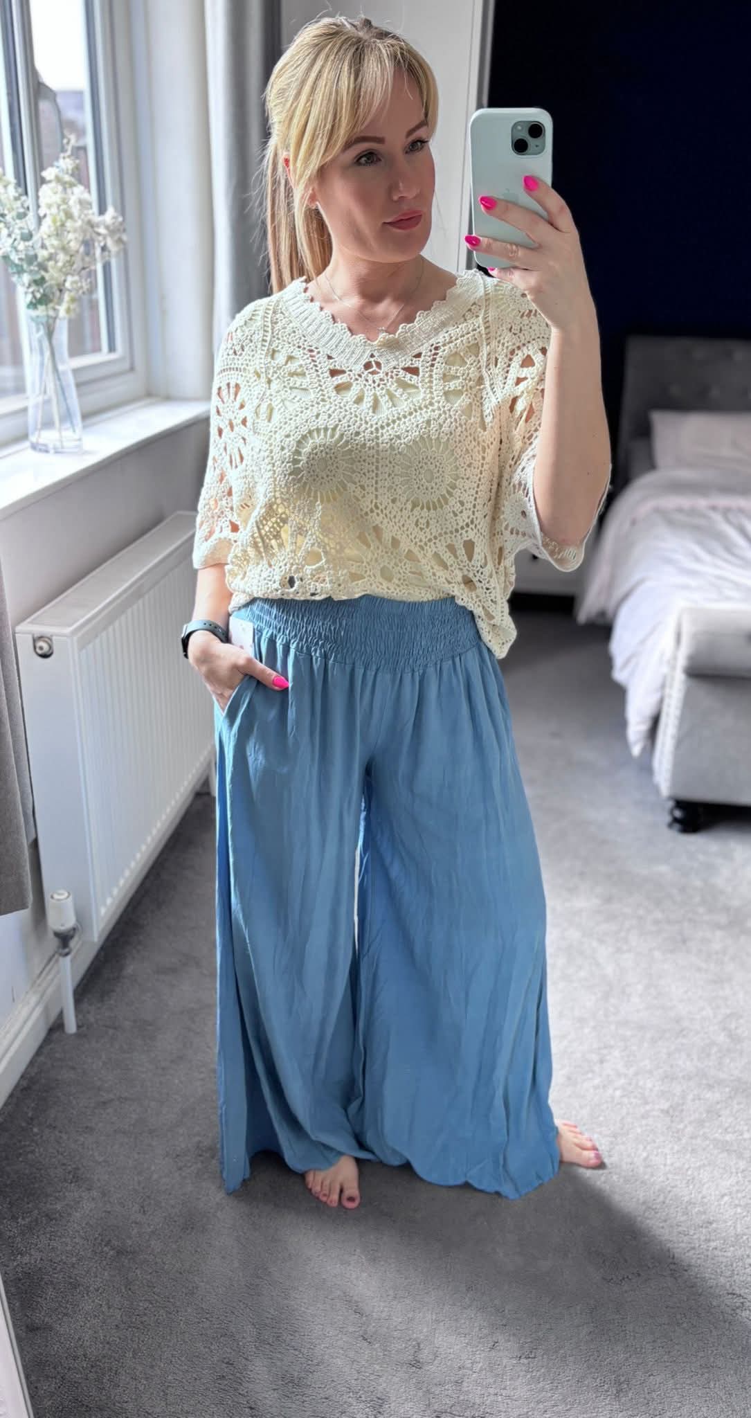 Zena  Scallop Hem Crochet Tops